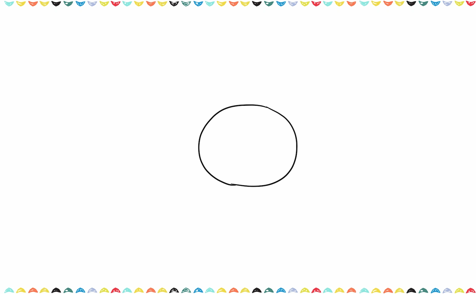 draw a circle for the cute bunny's head step 1