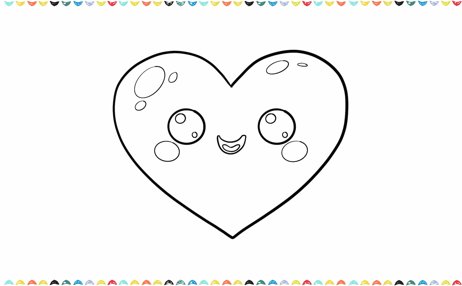 Add two small circles under the eyes for rosy cheeks of the cute heart step 4