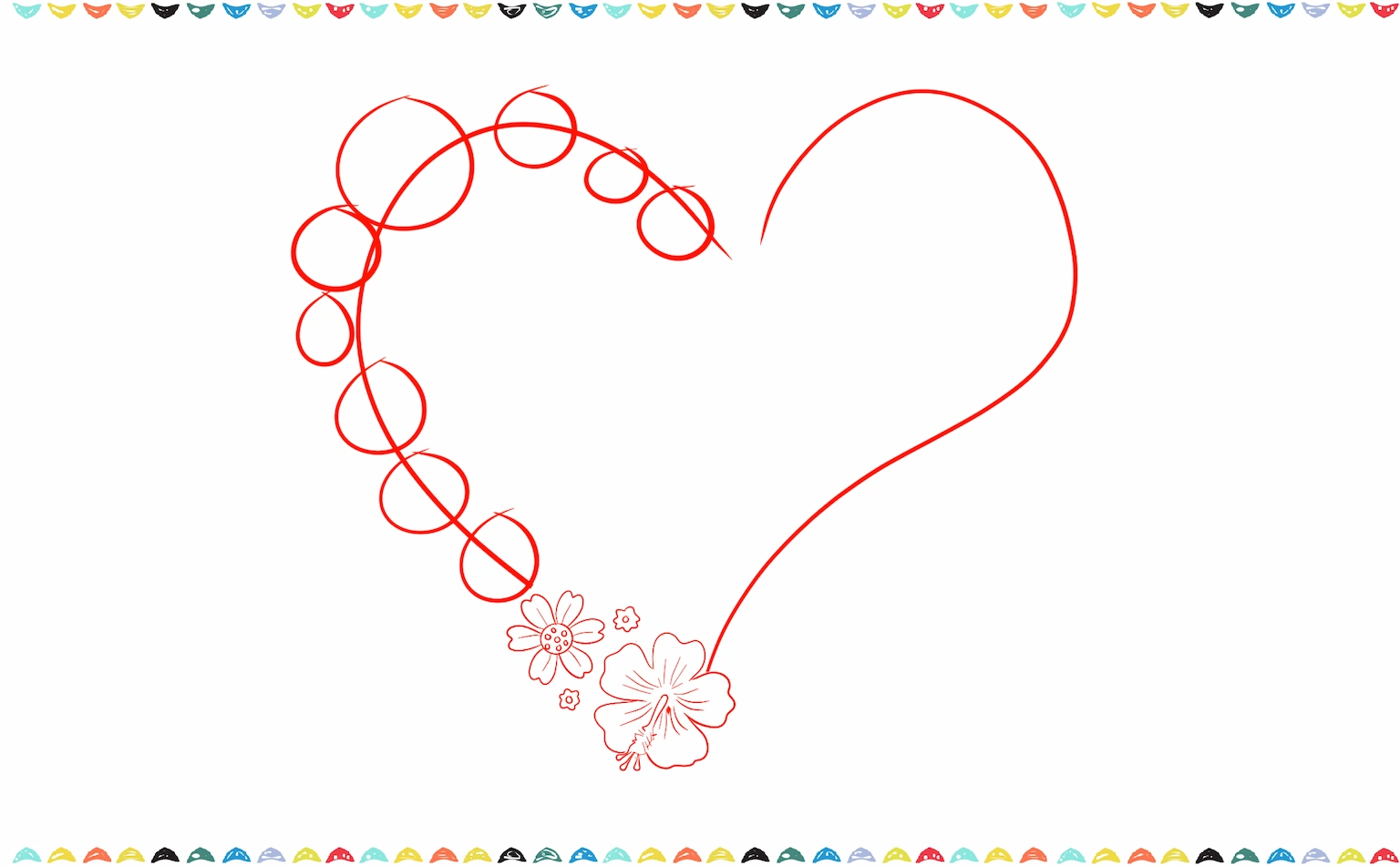 Draw flowers big or small using rounded shapes step 4