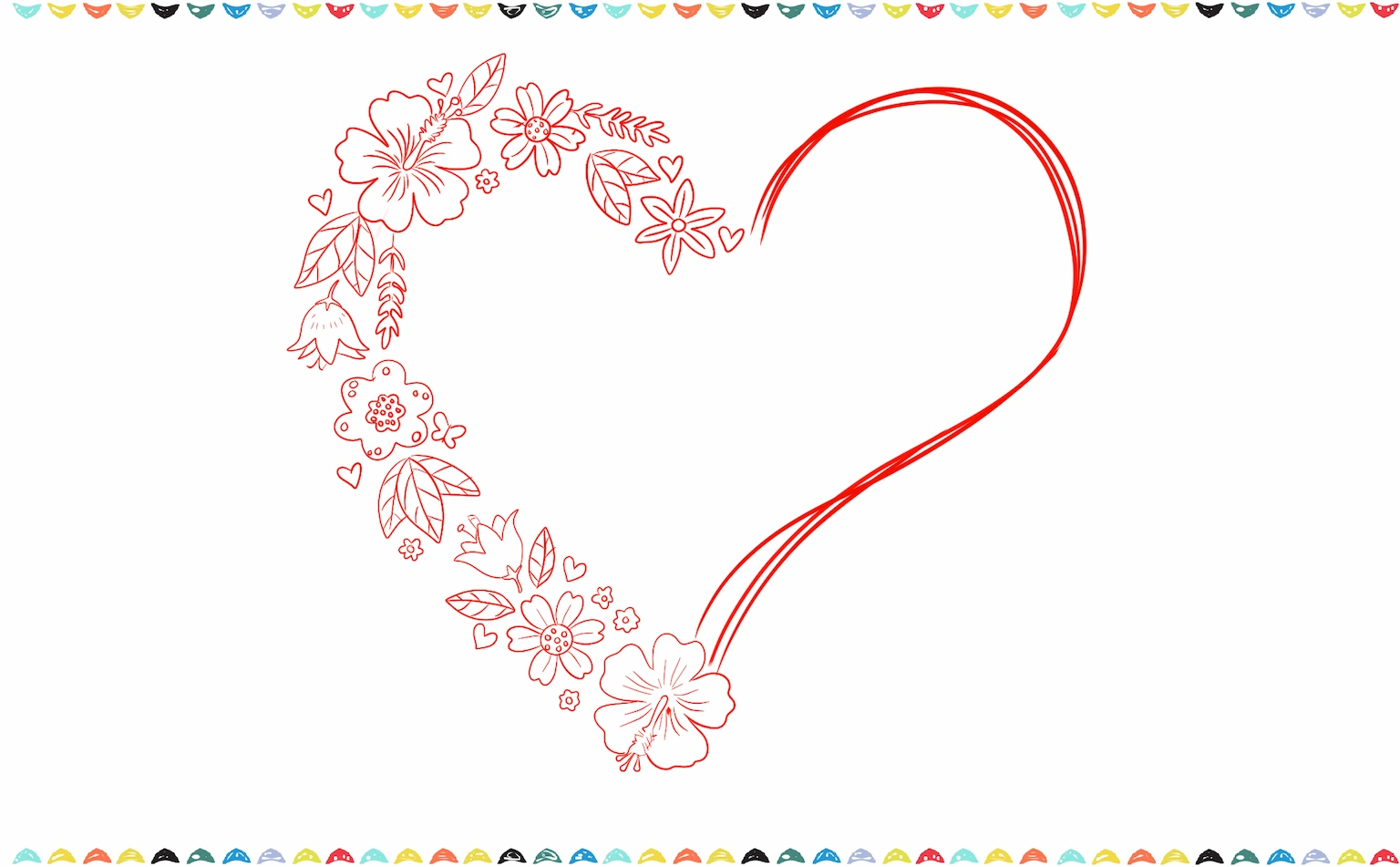 how to draw a flower heart - trace the flower heart drawing step 7