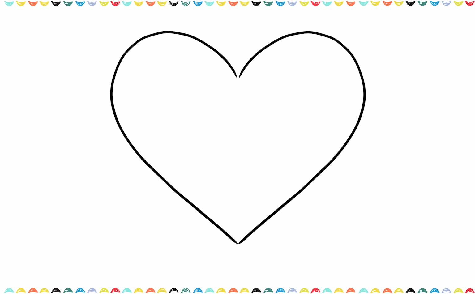 add the same curved line on the right side, mirroring the first one for a simple heart drawing shape step 2