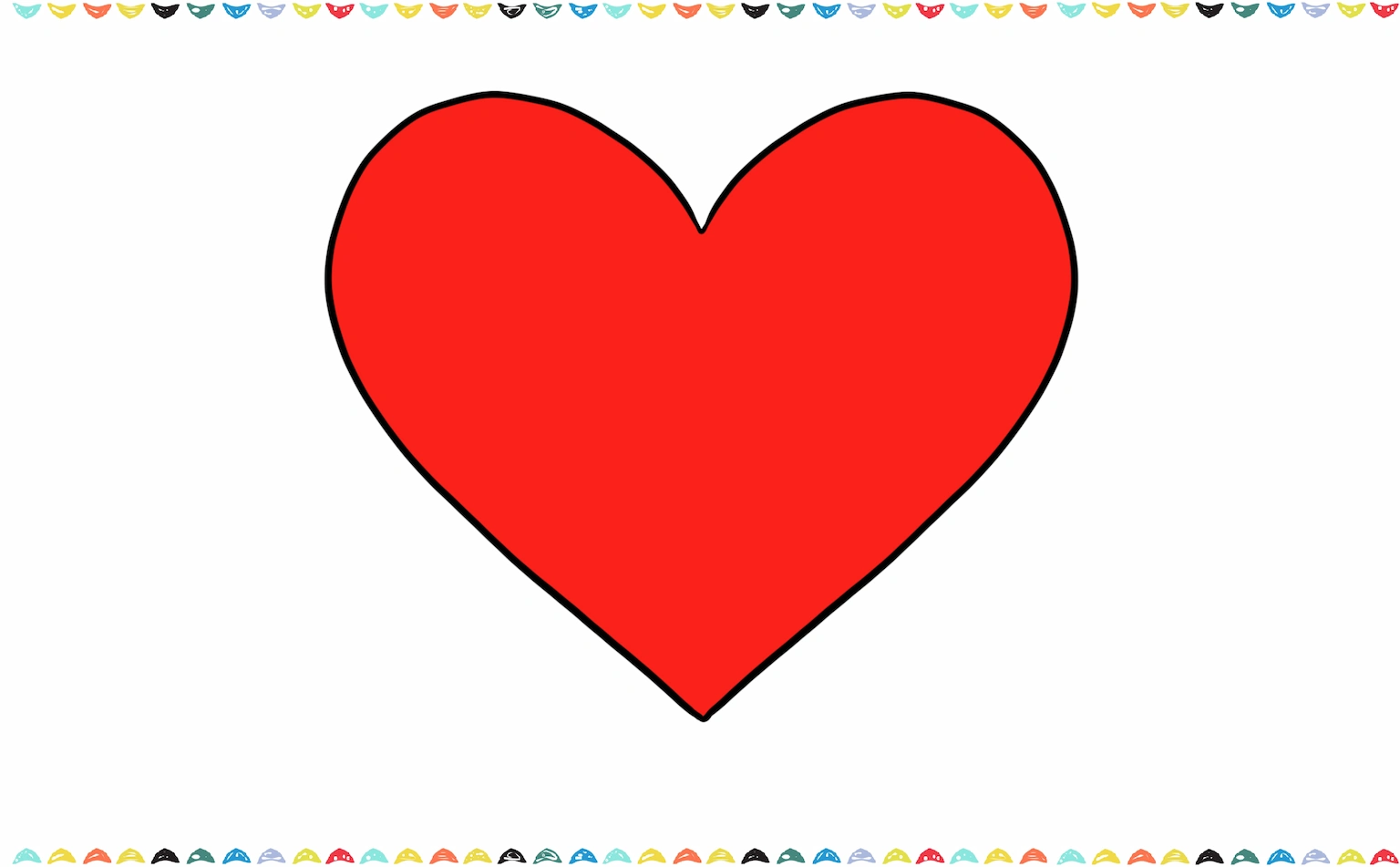 how to draw a simple heart - finished and colored heart drawing step 3