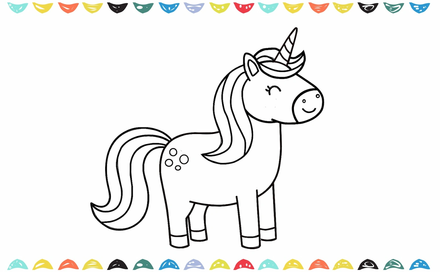 how to draw a unicorn - outline the drawing step 10