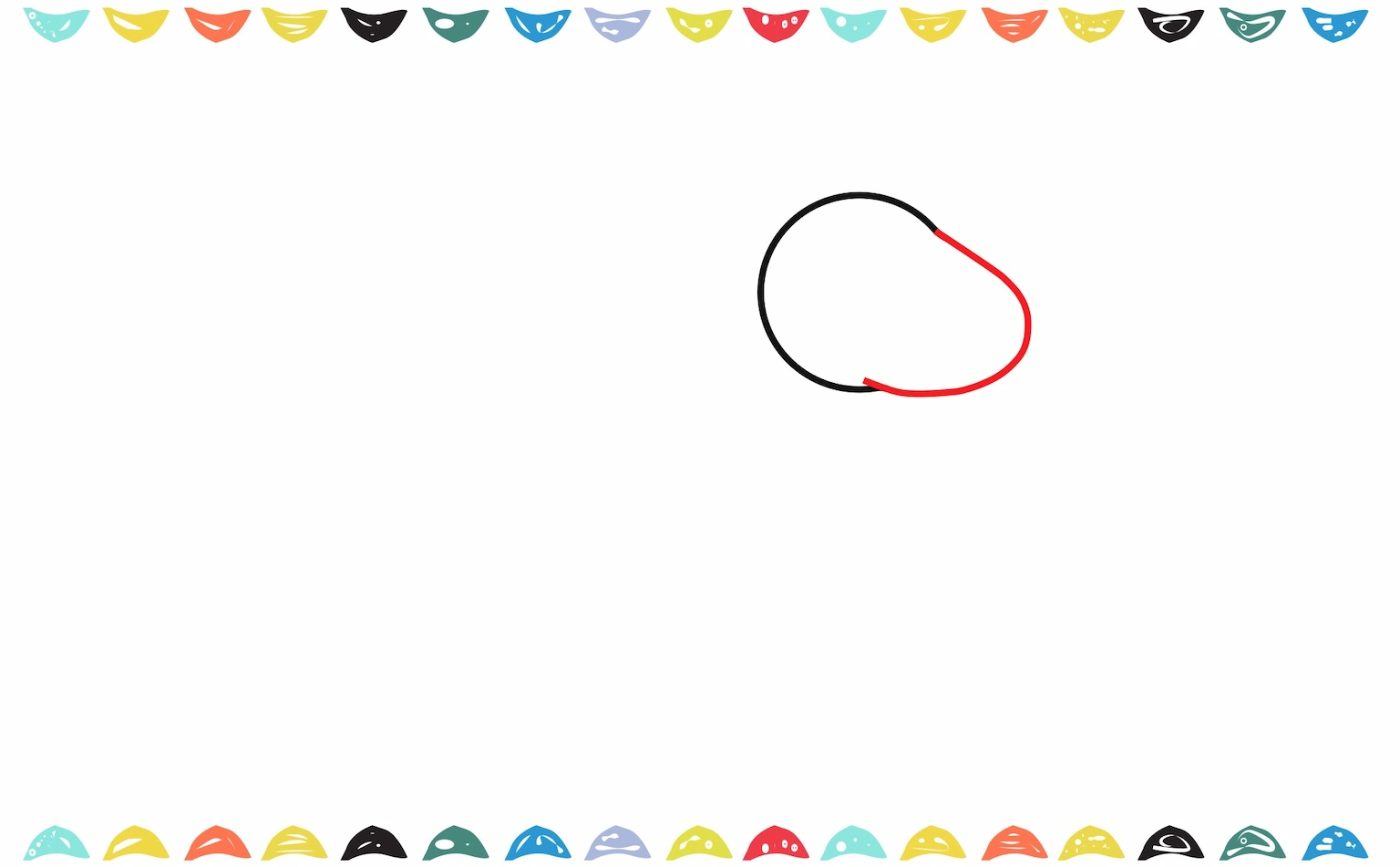 Add a long, oval-shaped for the unicorn's snout step 2