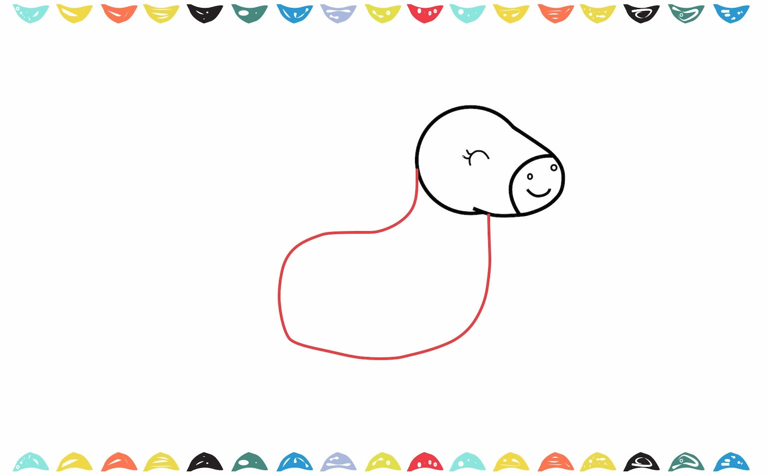 Draw a larger oval below the head and add the unicorn's body step 4