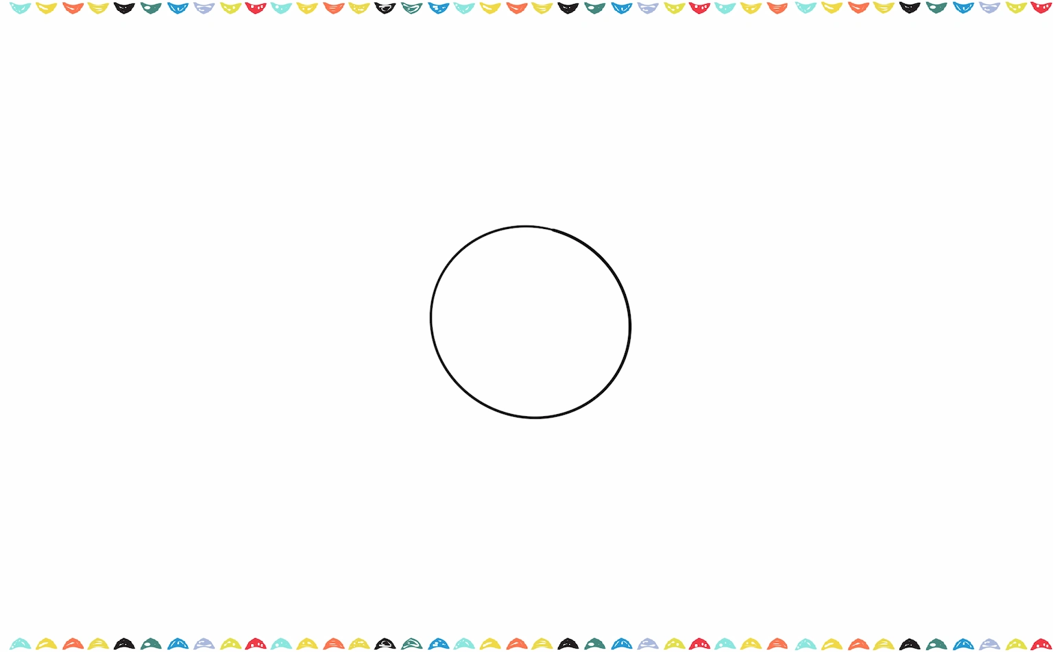 Sketch a big round shape for the bunny’s head step 1