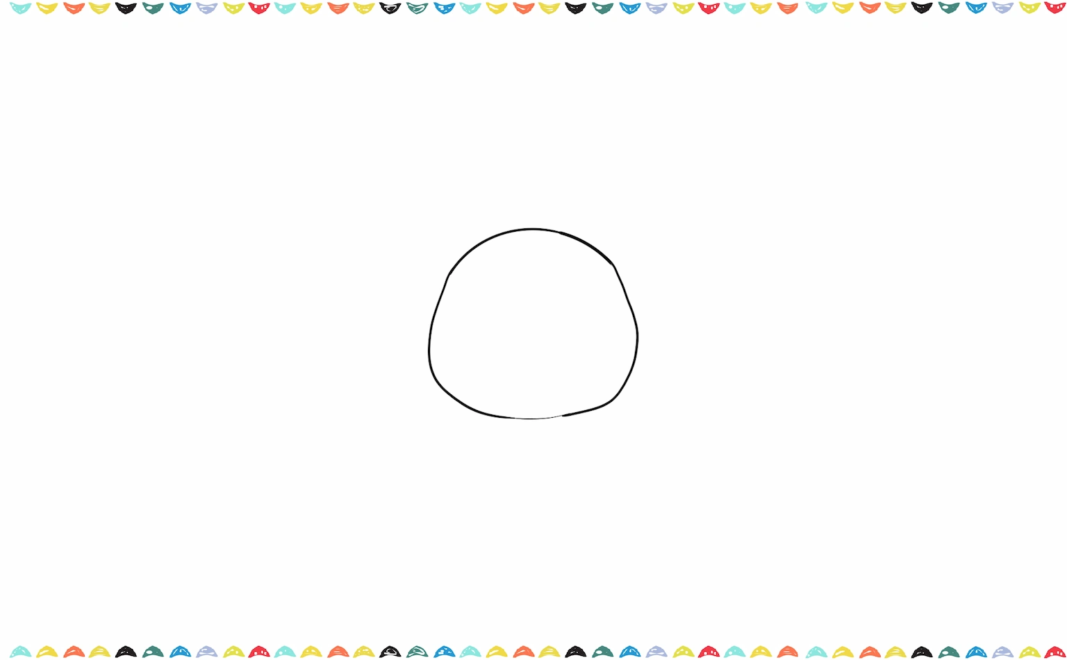 Refining the initial circular guide by adding soft curves to create the realistic shape of a rabbit's head step 2