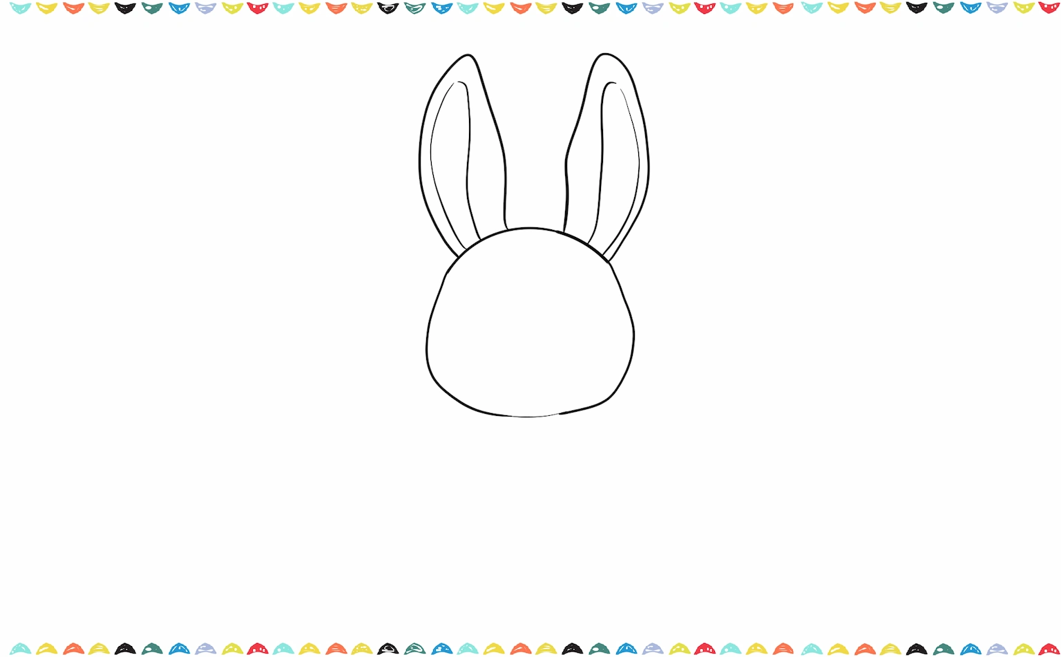 Draw two long and slightly curved oval shapes for the bunny's ears step 3