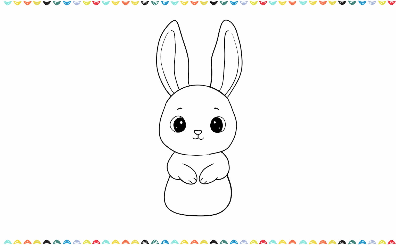 two small curved arms and add tiny oval shapes for the paws for the rabbit step 6