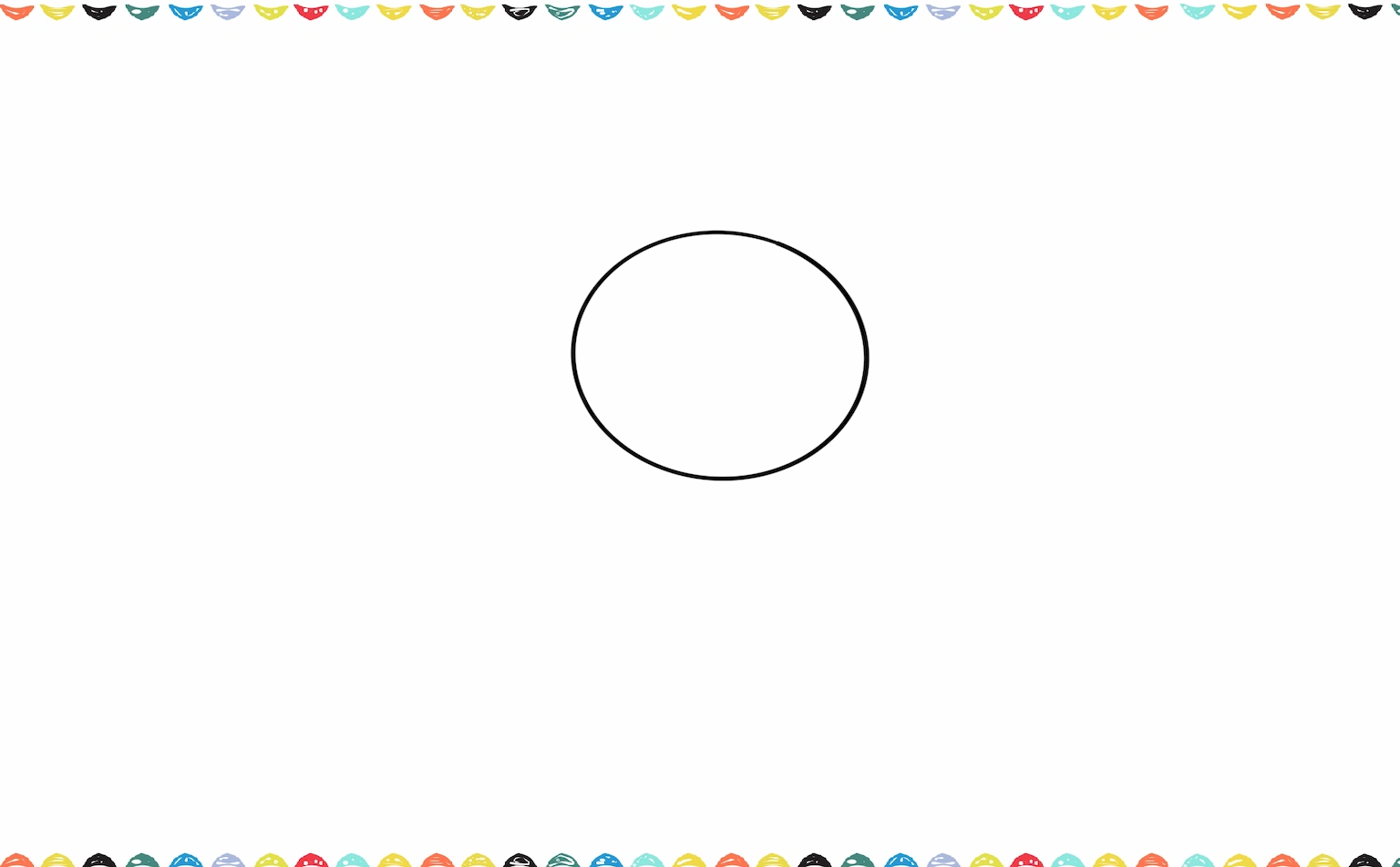 Start by sketching a large, soft circle in the center of your page for the easter bunny's head step 1 