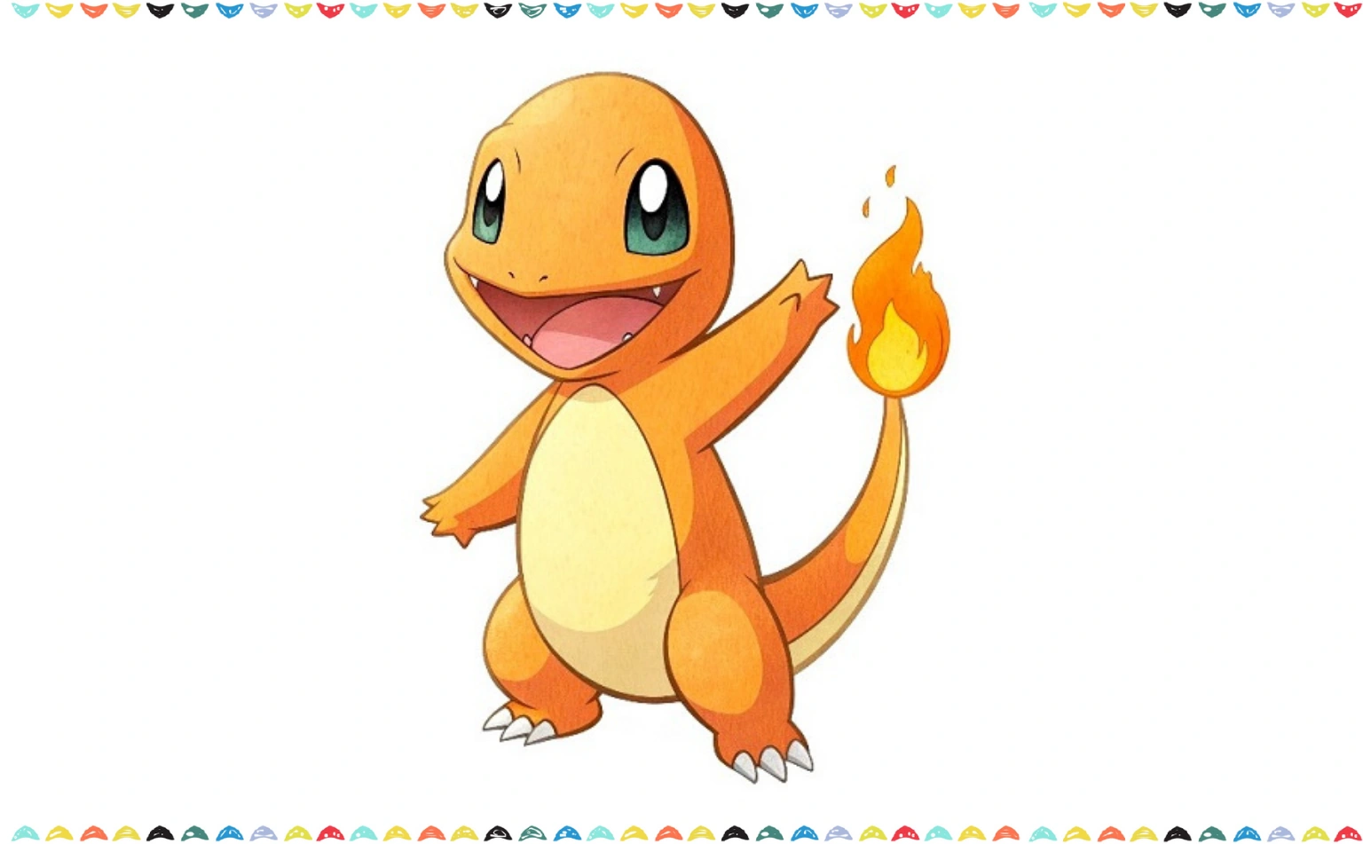 Finished drawing- color the charmander - how to draw charmander step 9 