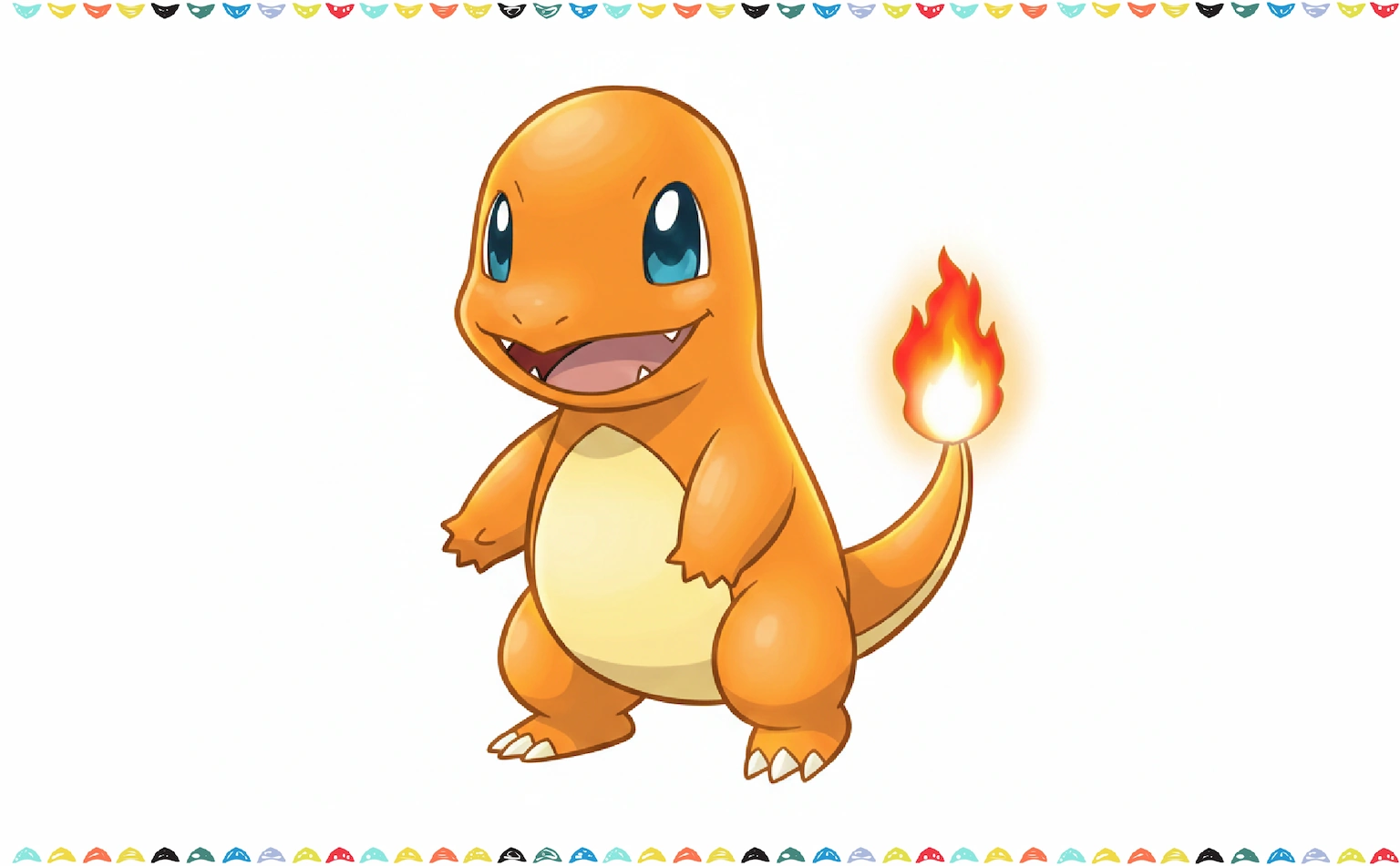 Finished Charmander drawing  - colored and finalized step 10 
