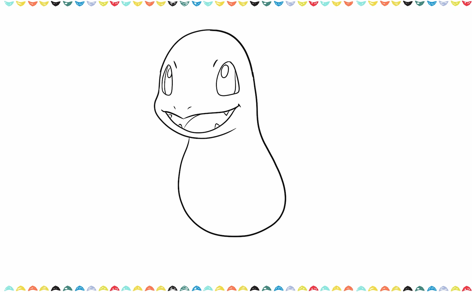 add a rounded shape for charmander's body step 4