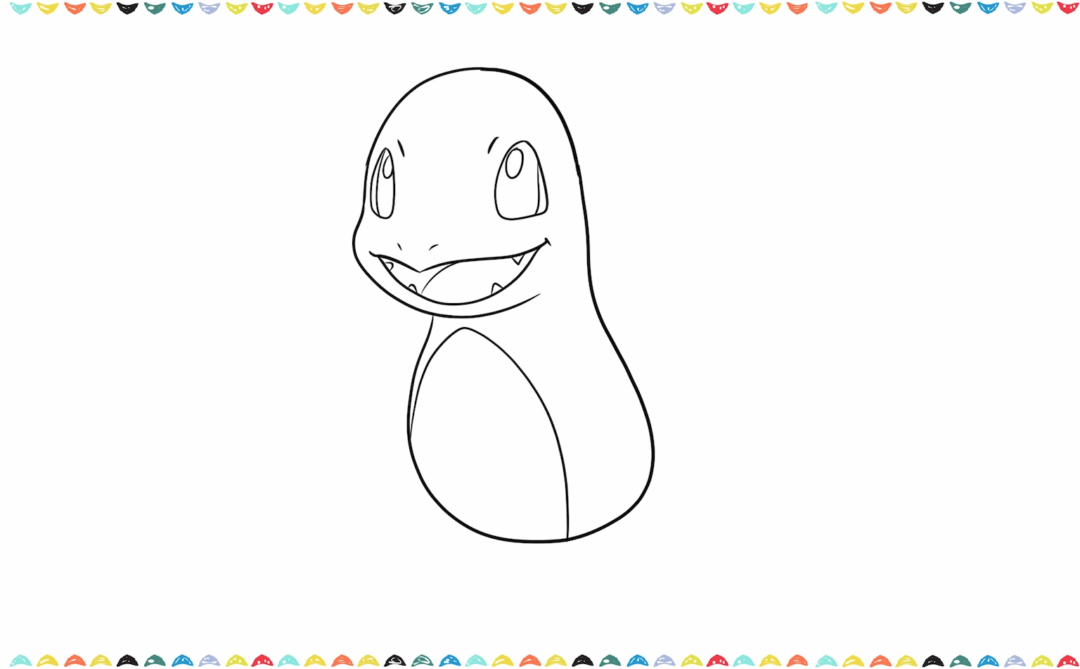 add an oval on the charmander's body for lighter shade area step 5