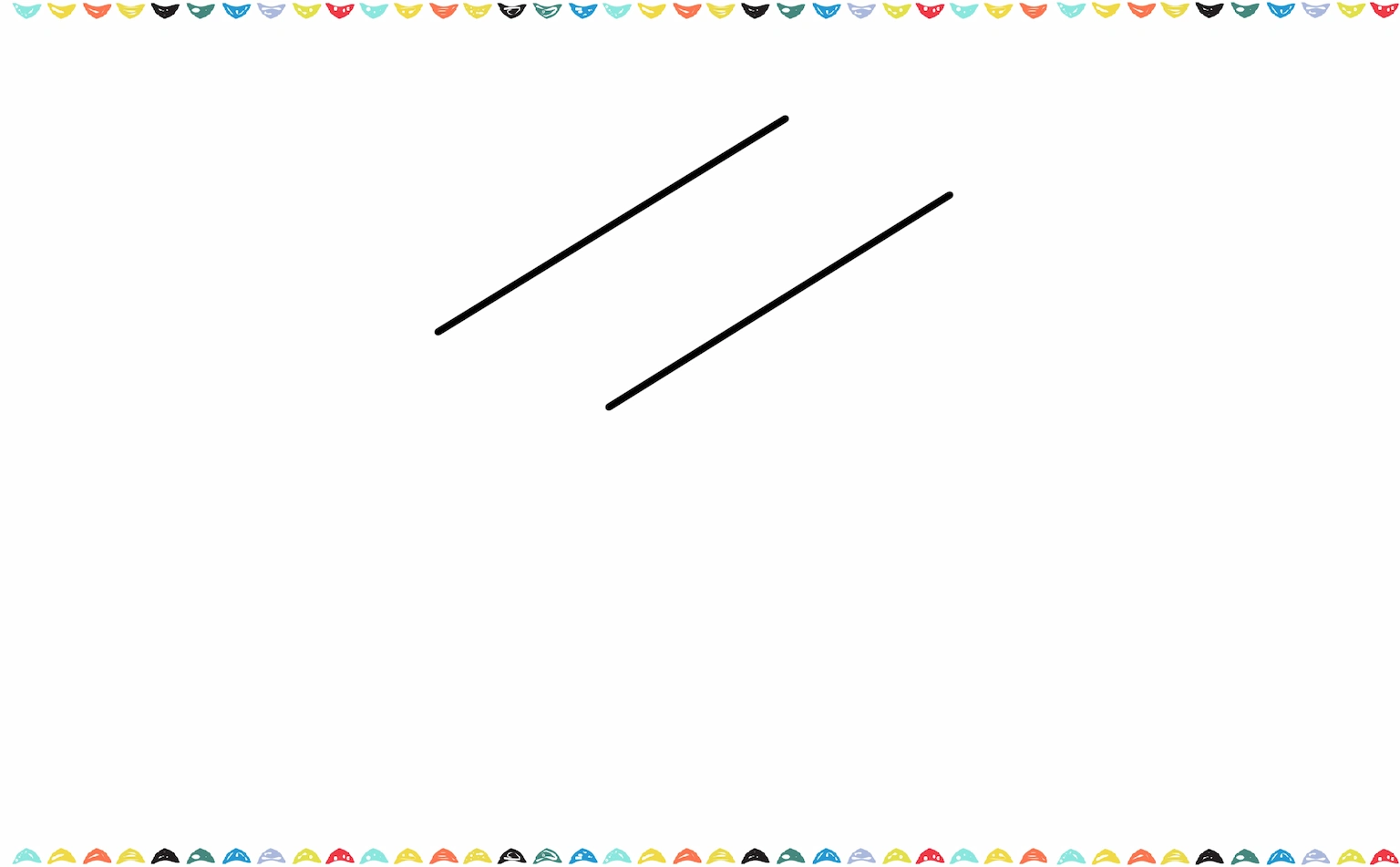 Sketch two parallel lines to form the rectangular top of the gold bars step 1