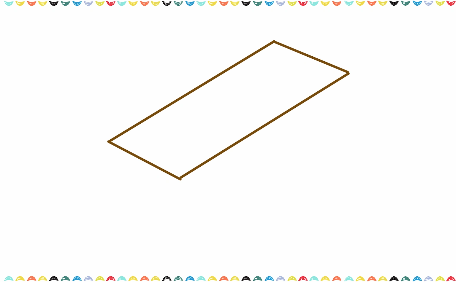 Connect two parallel horizontal lines with short vertical lines on each side to create a long rectangle for the gold bar's base step 2