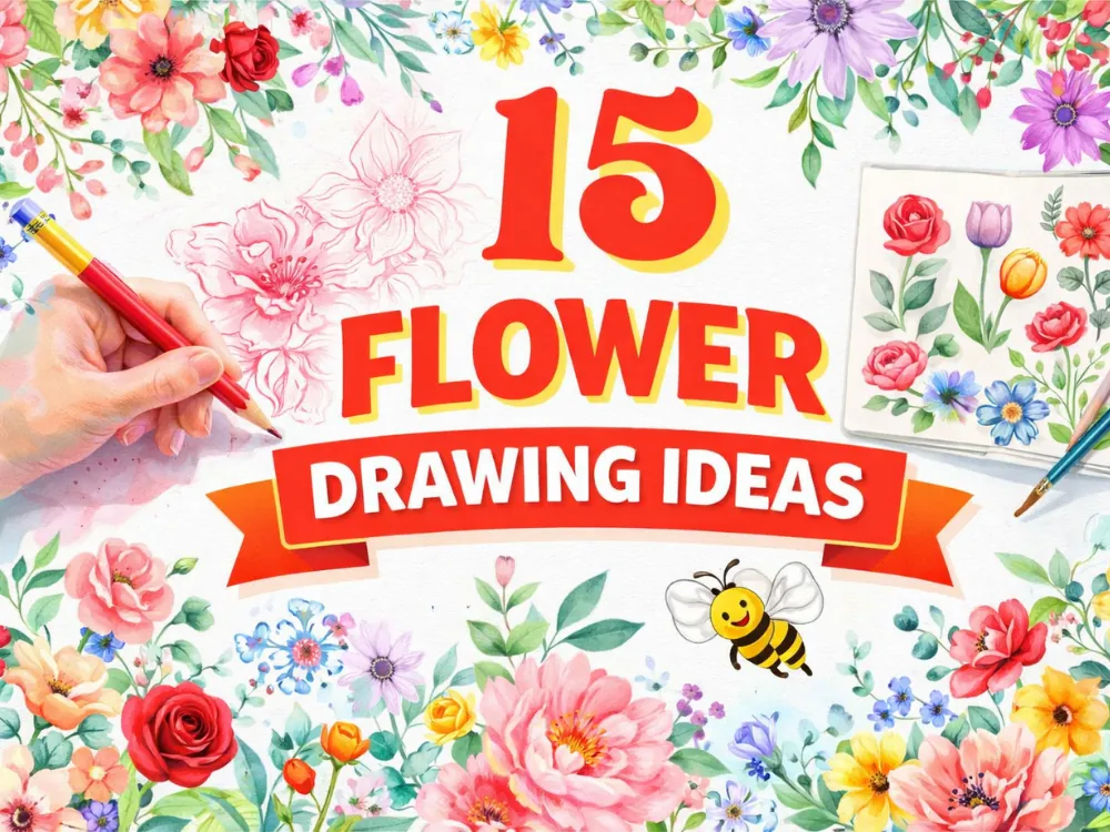 15 easy flower drawing ideas blog page cover image