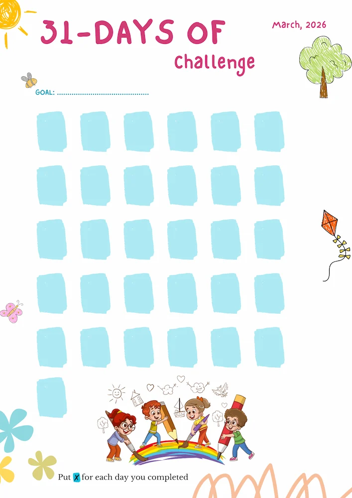 March 2026 31 Days of Challenge PDF