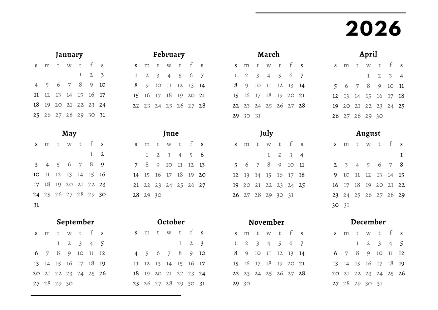 Annual 2026 Calendar cover image