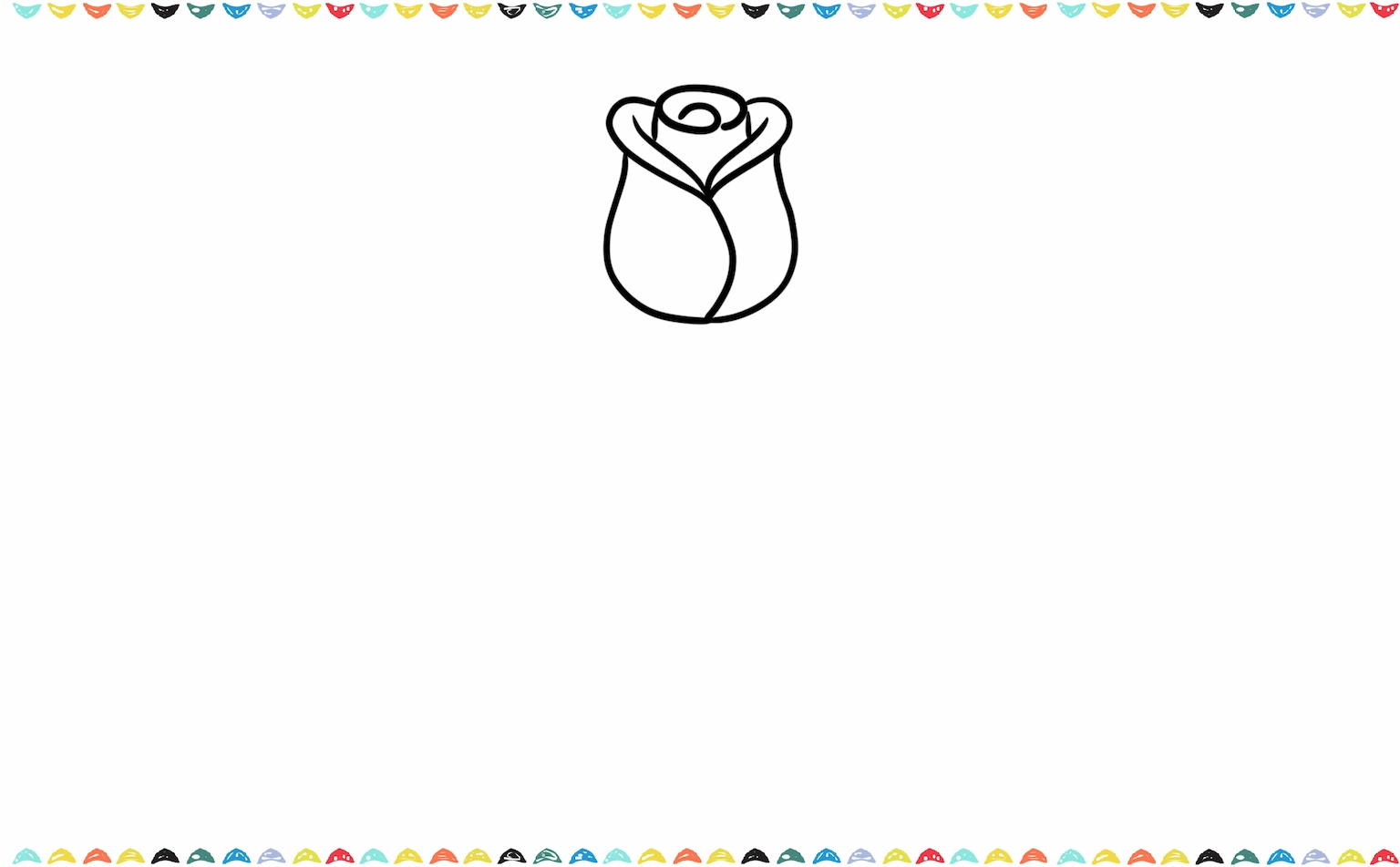 how to draw a basic rose - close the rose shape at the bottom step 5