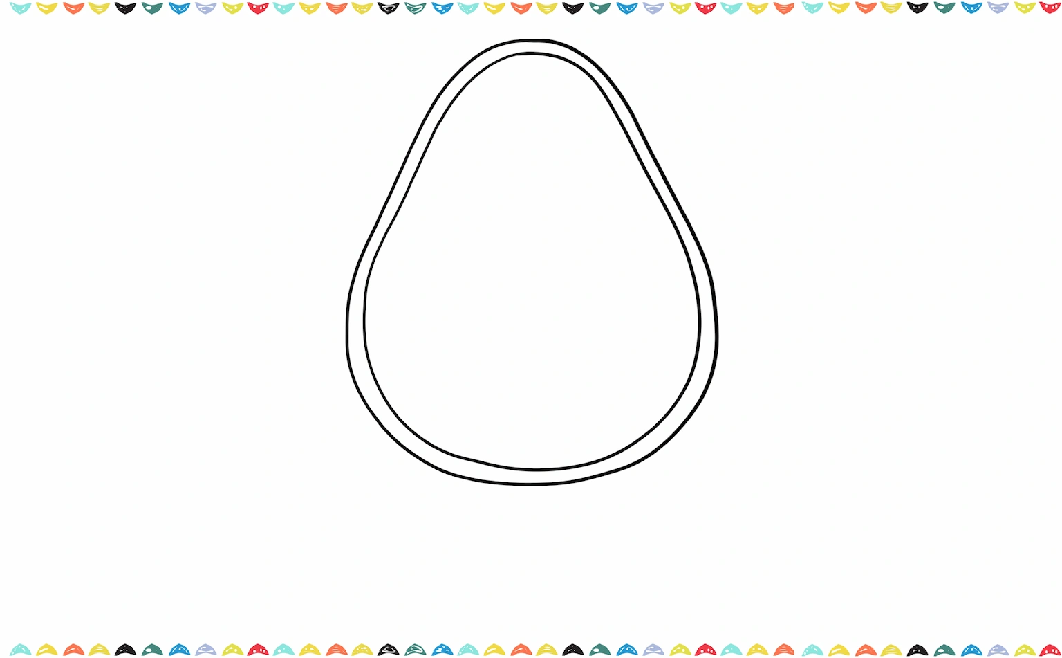 Adding the round brown pit in Jellycat avocado drawing step 2