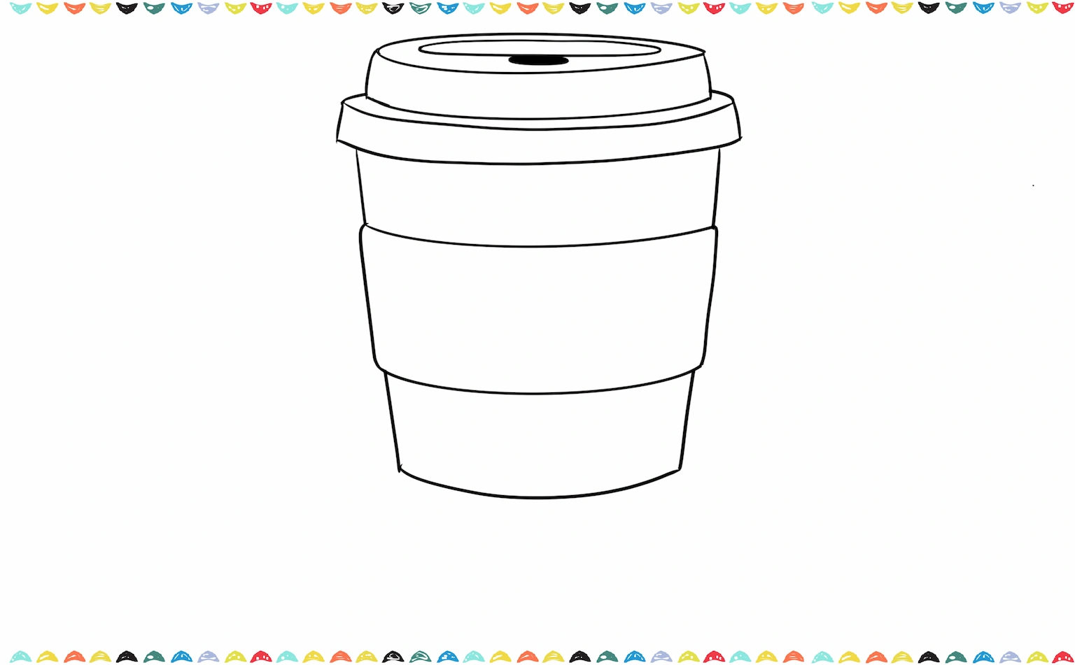 Adding the cardboard sleeve around the middle in Jellycat coffee cup step 4