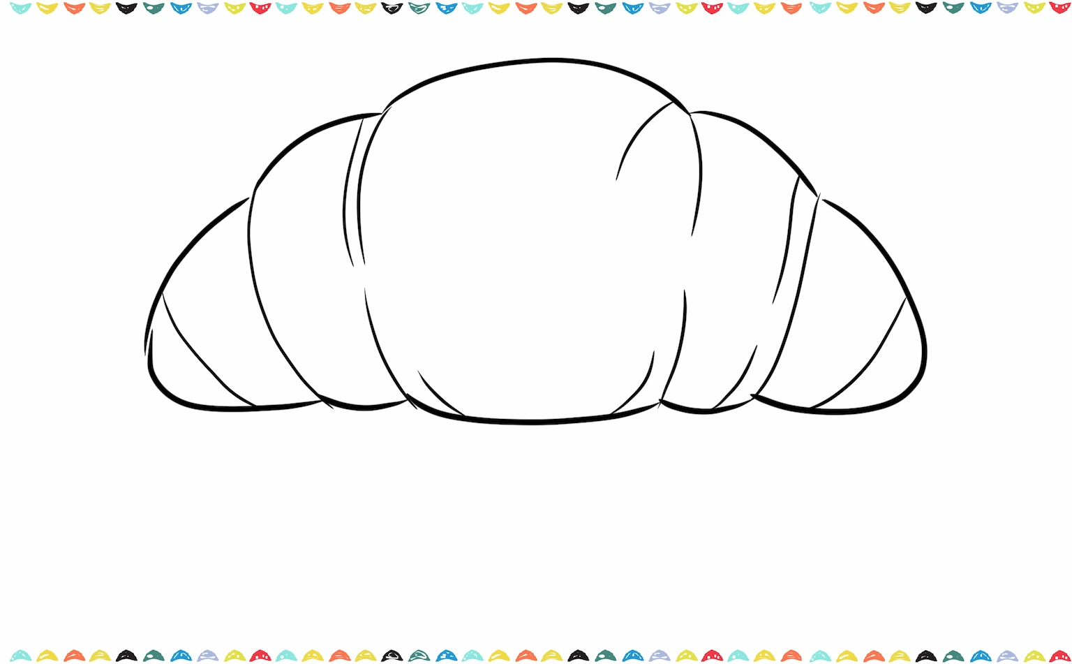 Adding curved flaky layer lines in croissant shape step 3