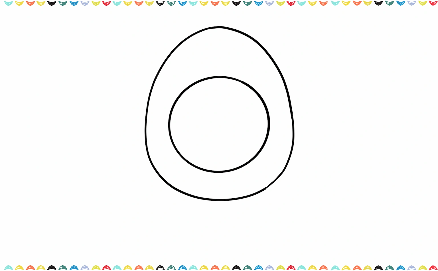 Adding the yolk circle in Jellycat egg sketch step 2