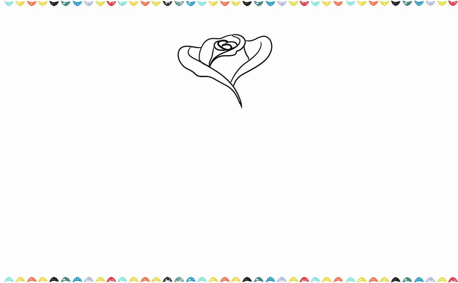 Sketching wide, curved lines around the center of the flower to form the large outer petals of an easy rose step 6