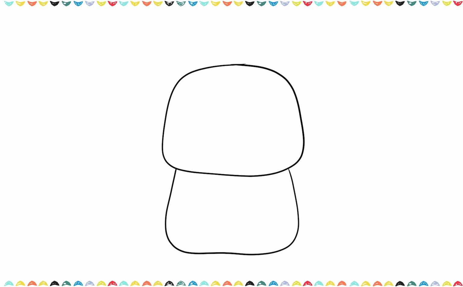 Sketch a large rounded rectangle for the body of capybara drawing step 2