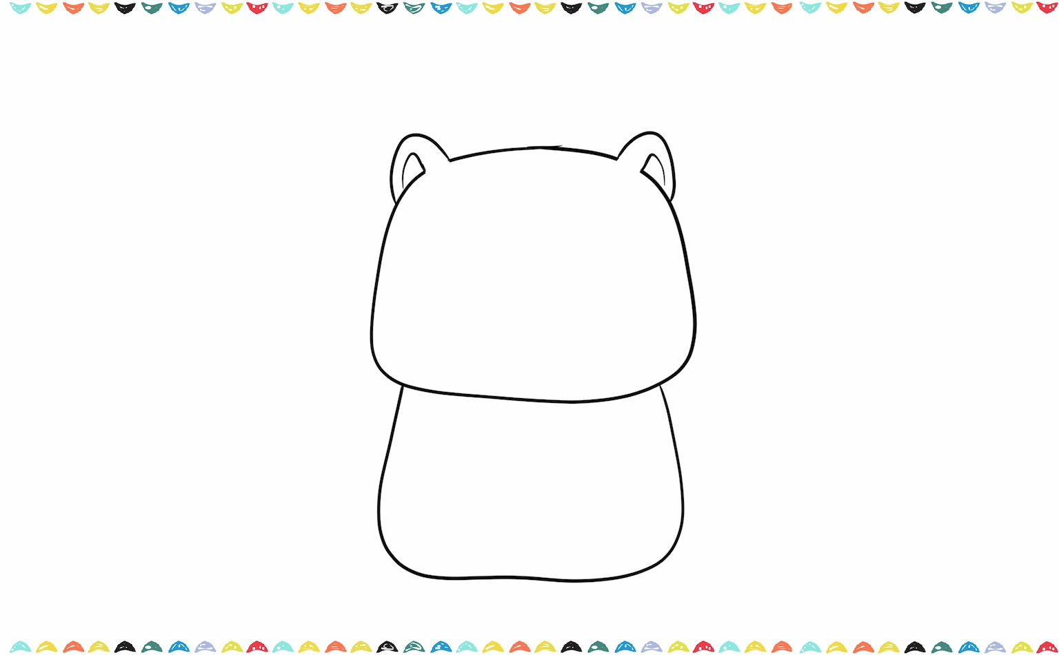 Add two small oval shapes on top corners of the head for the tiny ears of capybara sketch step 3