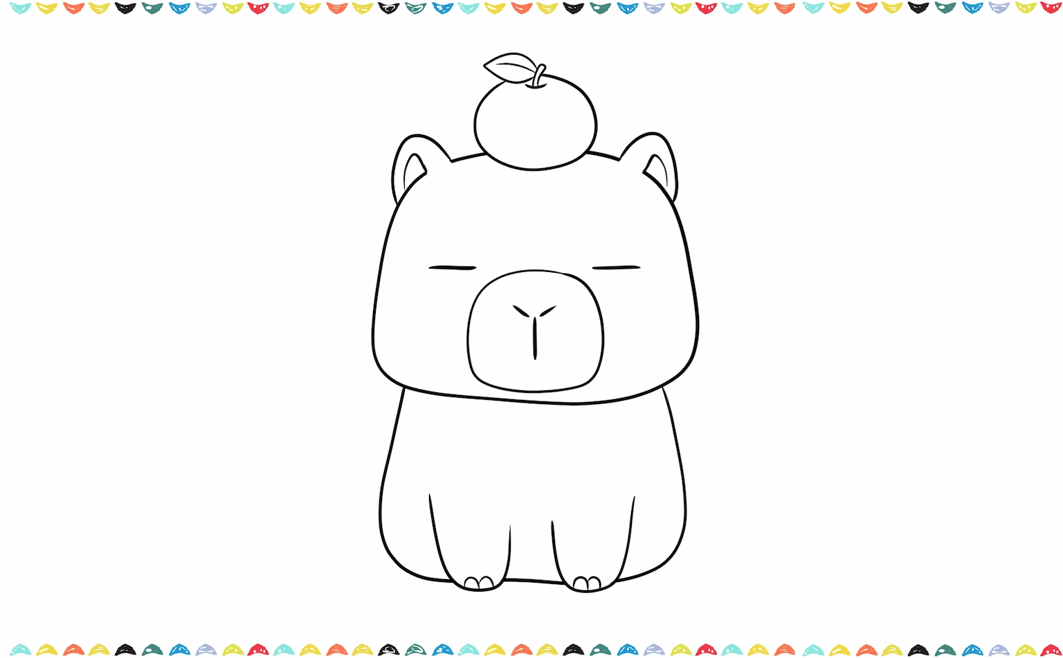 Add an orange on the top of capybara's head step 6