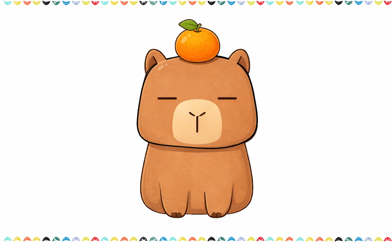 Finished and colored capybara step by step drawing step 7