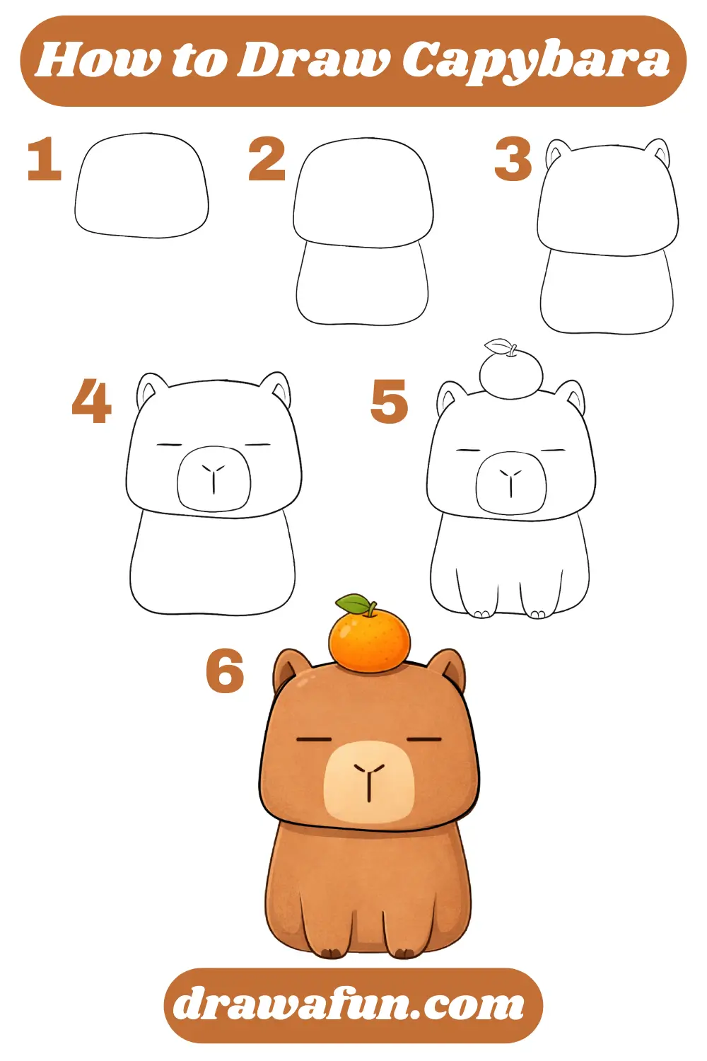 how to draw capybara step by step instructions