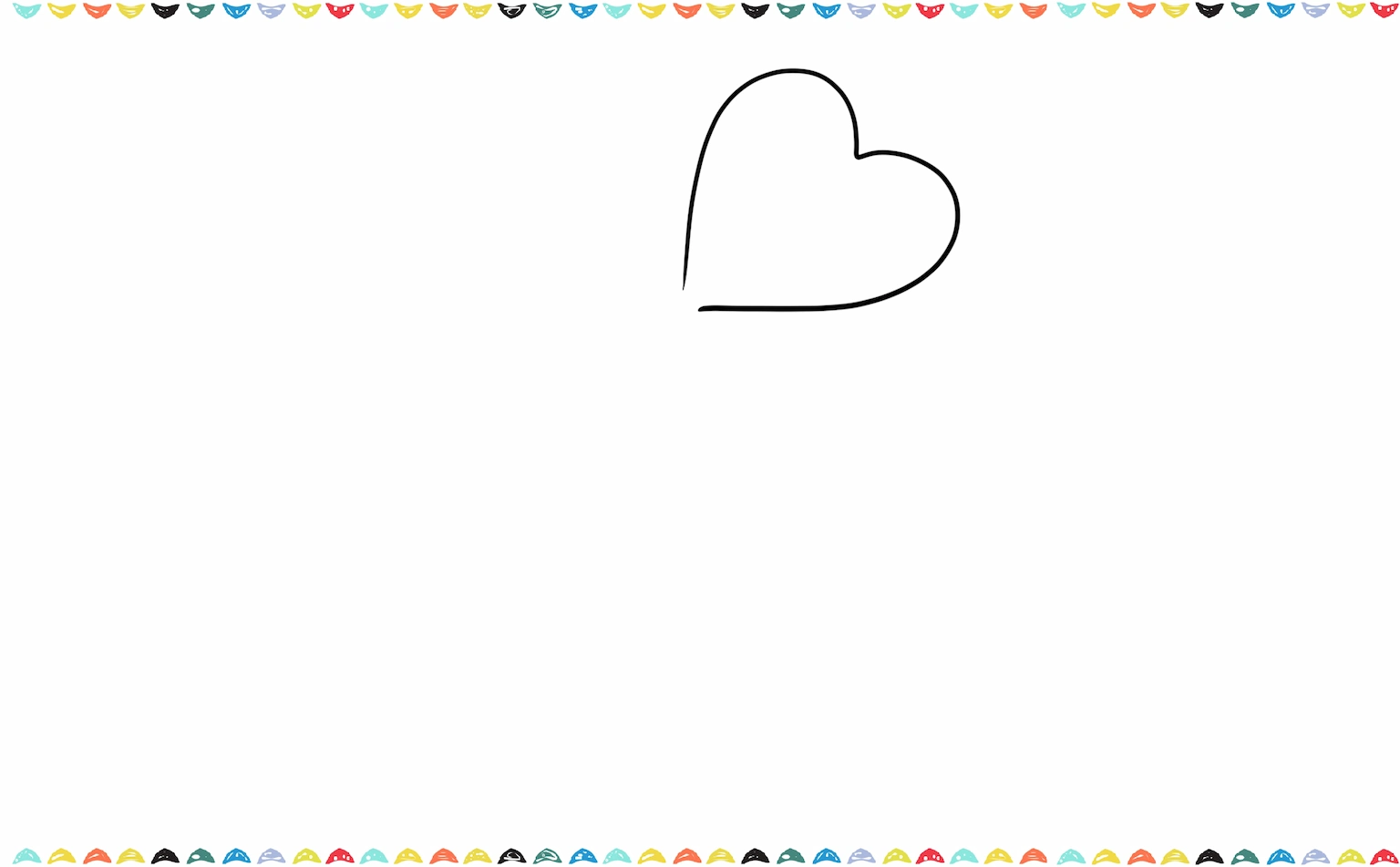 Sketch a heart-shaped leaf at the top of your page for easy clover drawing step 1