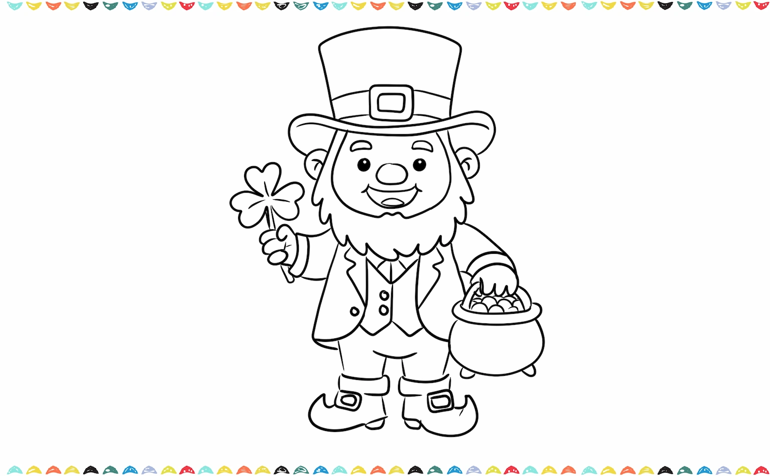 Add a shamrock in one hand and add a pot of gold in other hand step 12