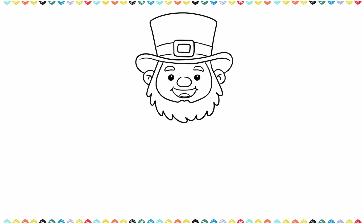 Sketch a tall rectangle with a curved brim for leprechaun's hat drawing step 6