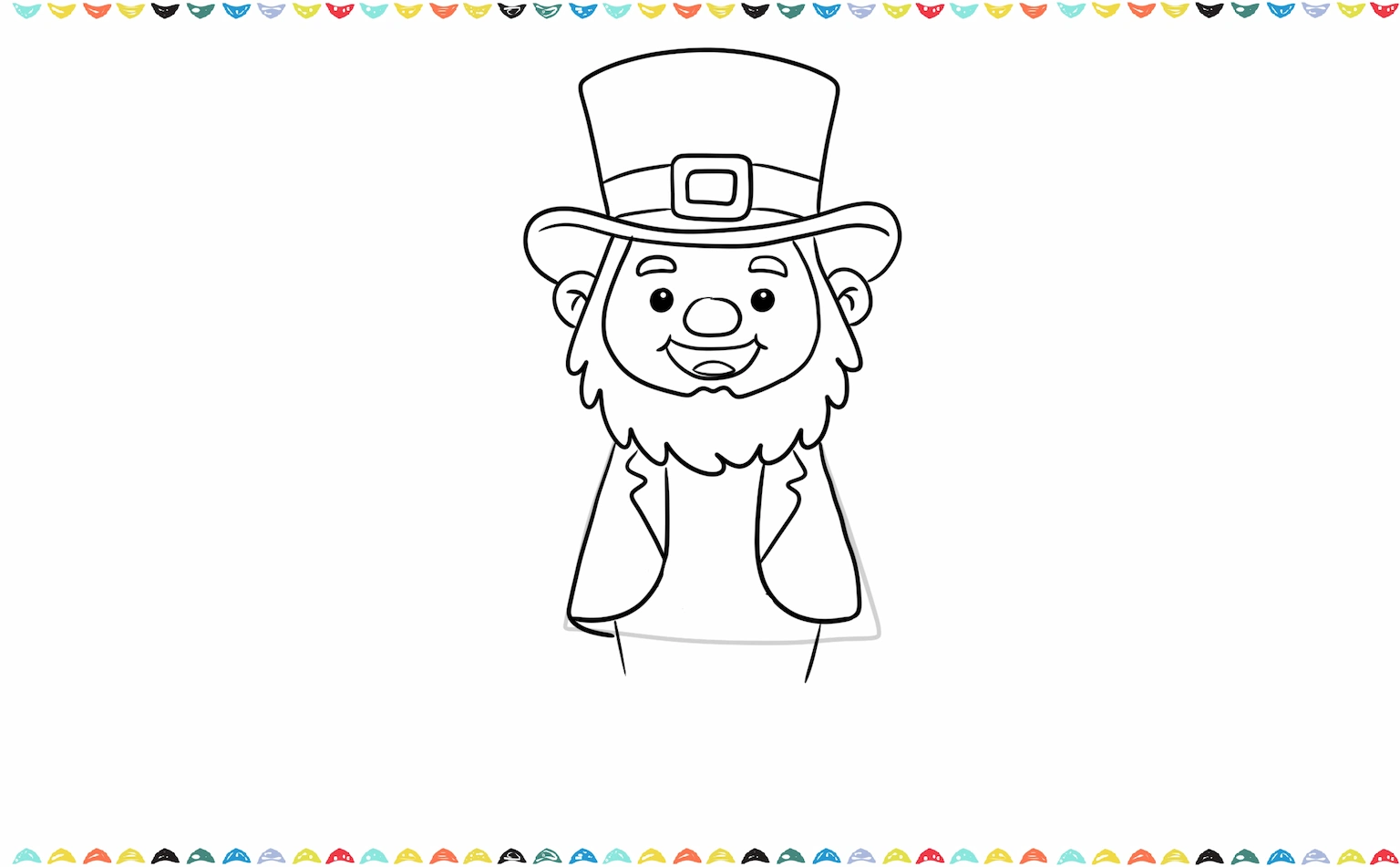 Shape the rectangle to form leprechaun's body and add clothes step 8