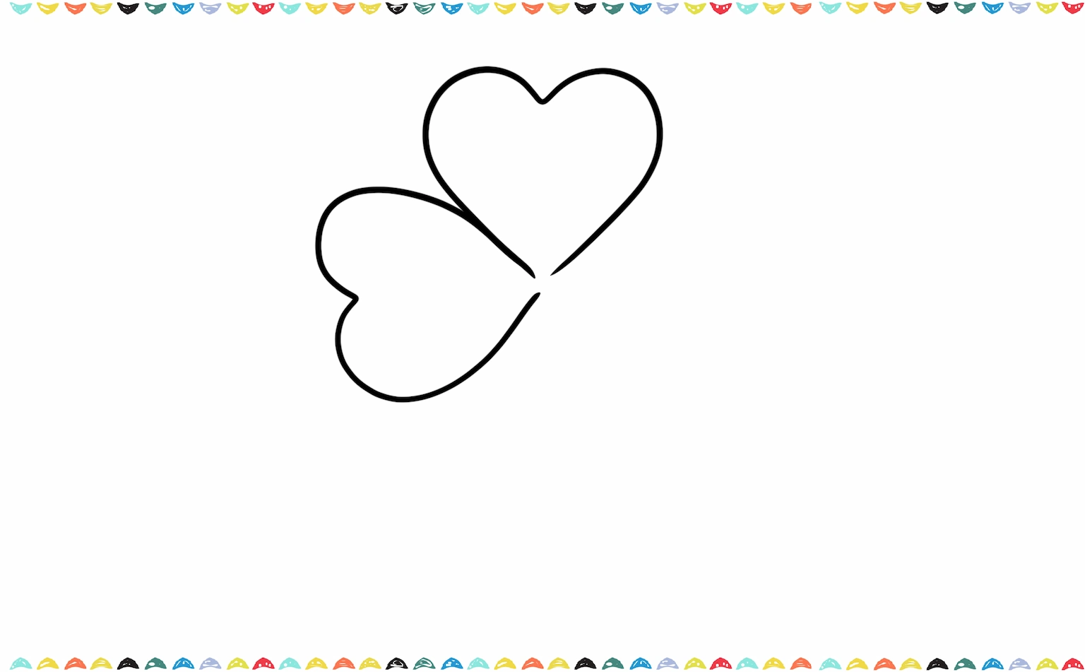How to draw shamrock - Next to the shamrock's first leaf, draw another heart-shaped leaf step 2