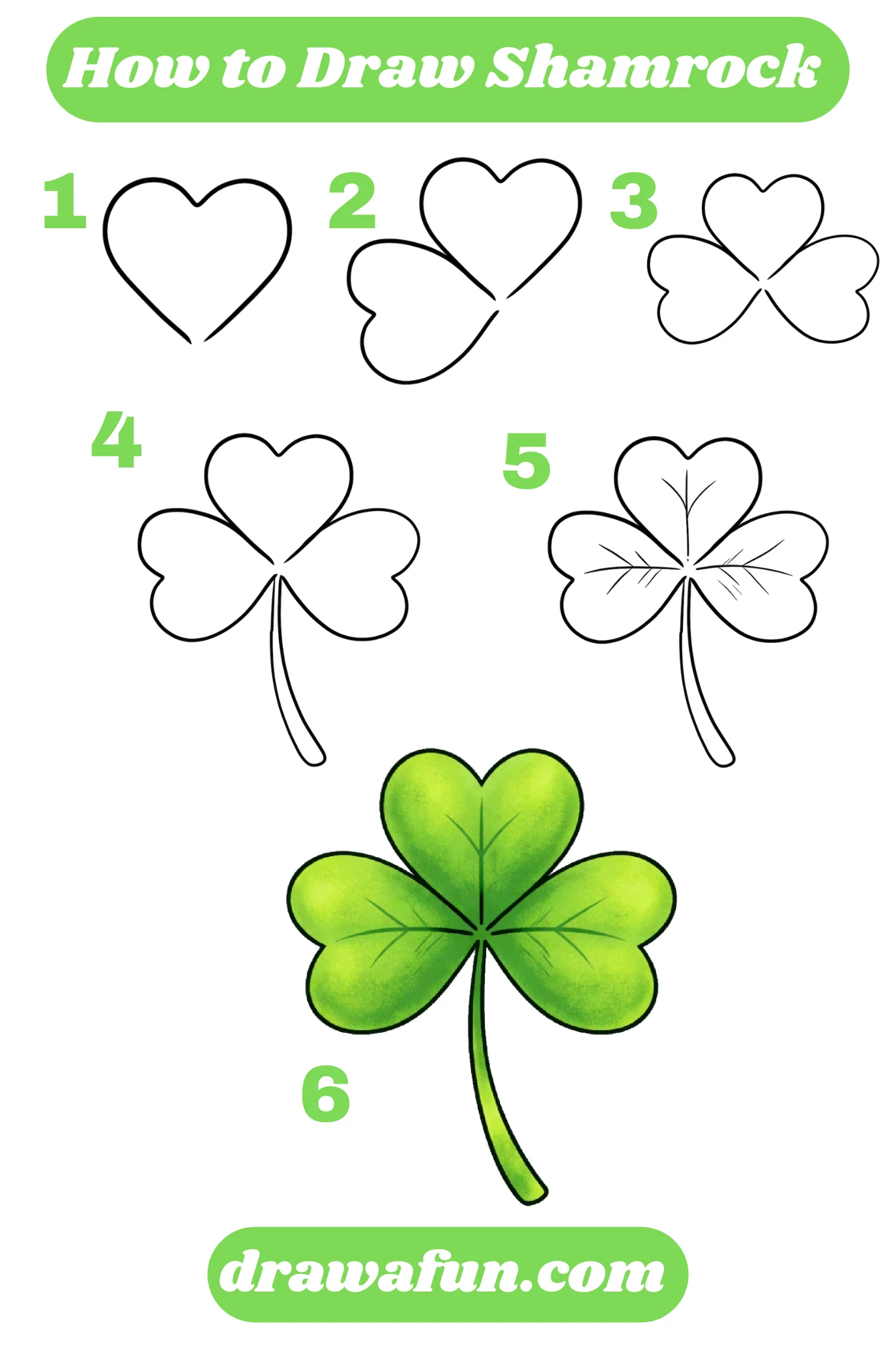 How to Draw a Shamrock step by step instructions