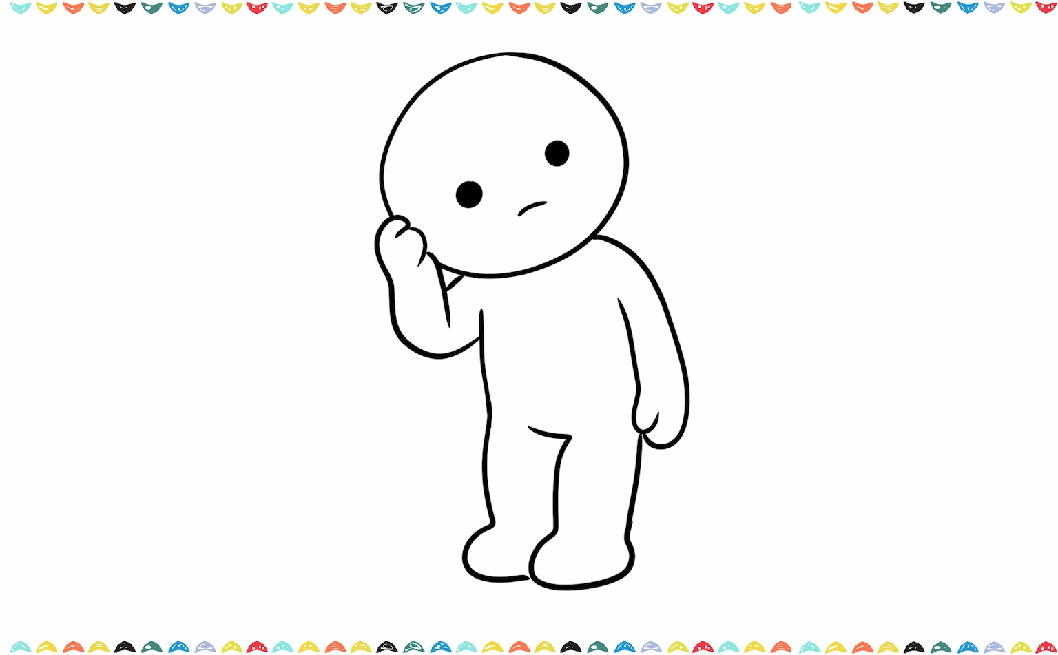 how to draw smiski standing pose - clean and outline the smiski sketch step 7