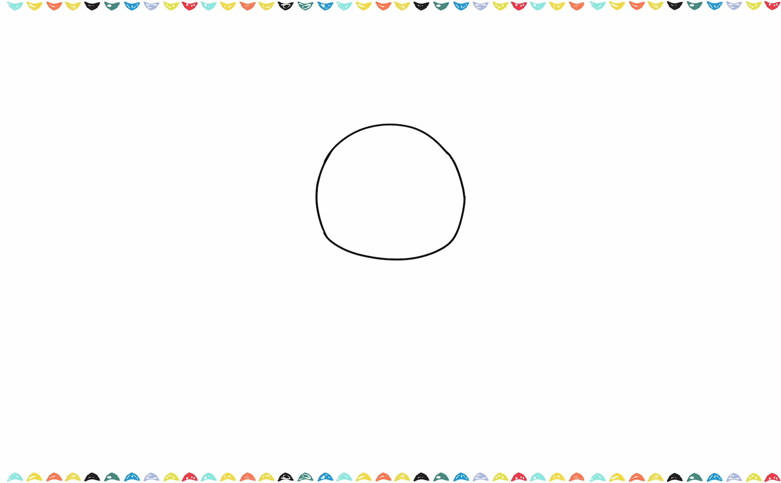 Sketch a large round circle for sonny angel sakura theme step 1