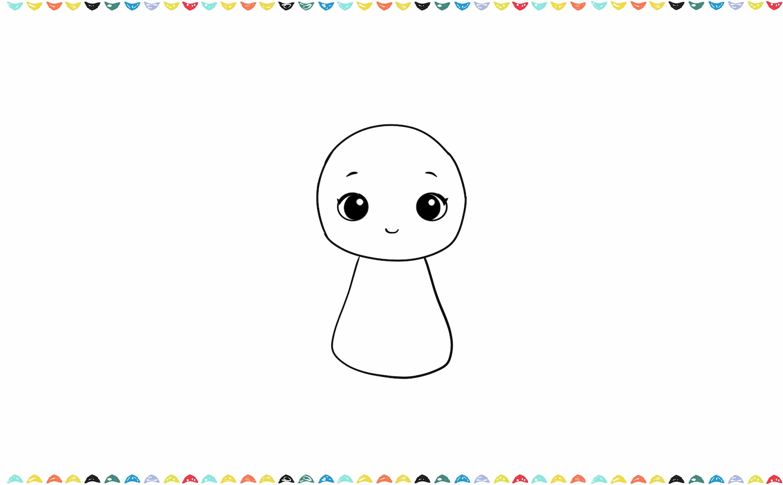 draw the body of the sonny angel under the head step 3
