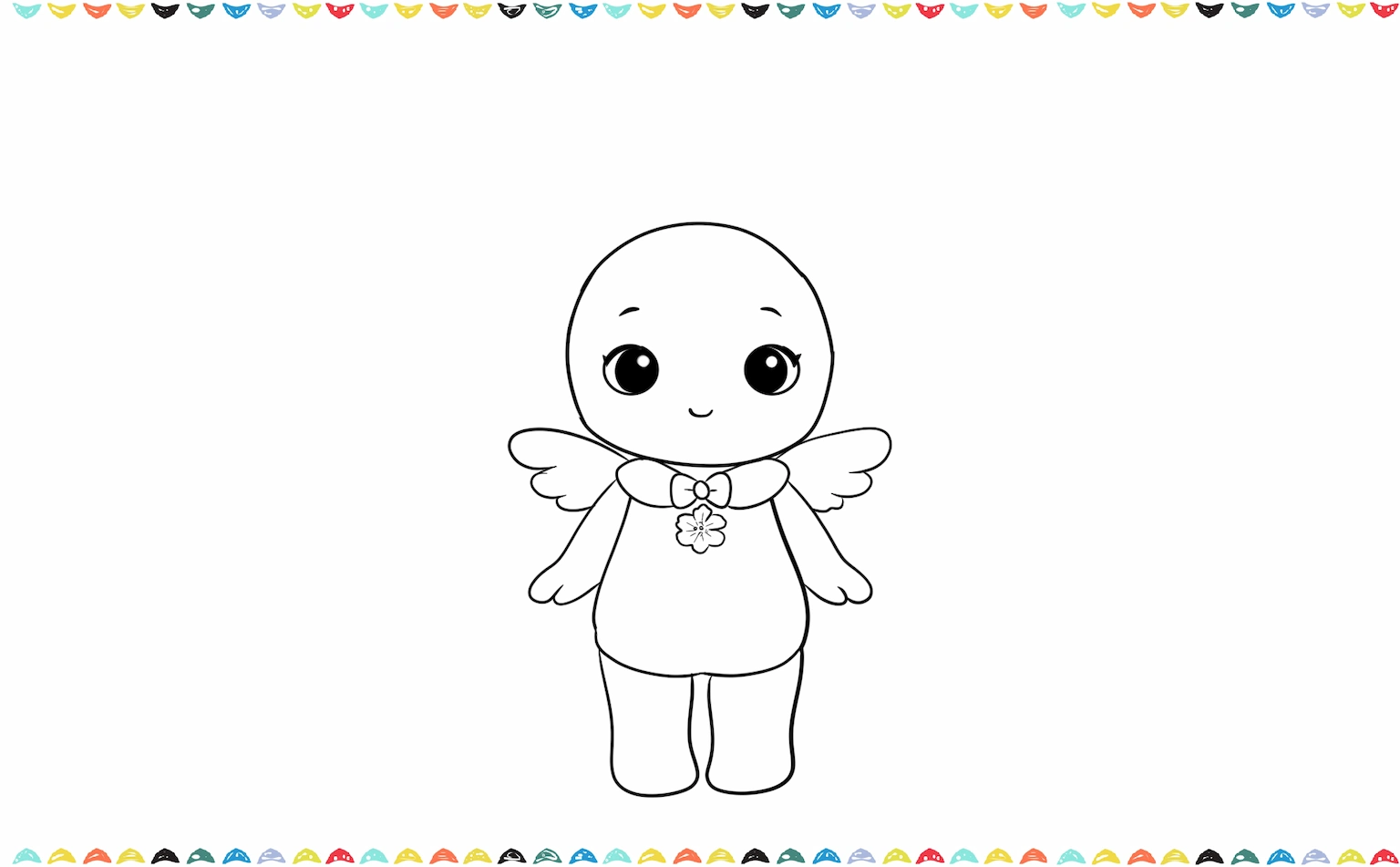 add two small curved, symmetrical and slightly angled wing shapes step 6
