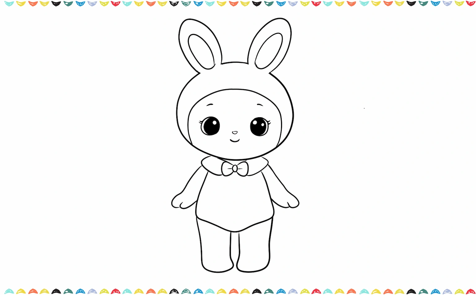 how to draw Sonny Angel Bunny - Add arms and legs step 5