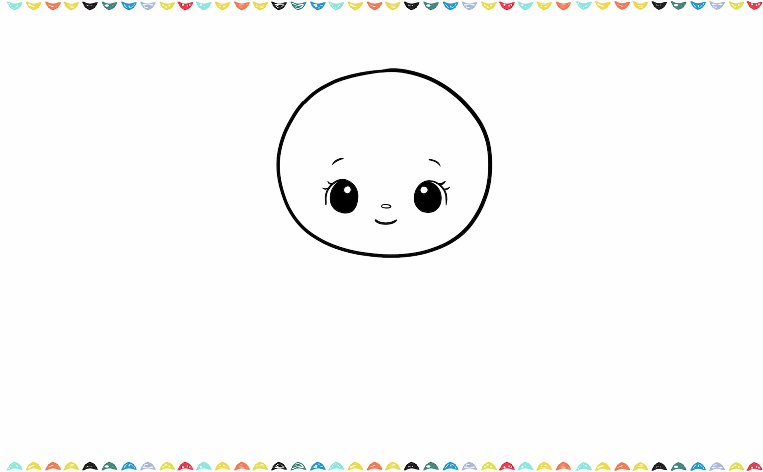 Add facial details to the sonny angel strawberry drawing step 2