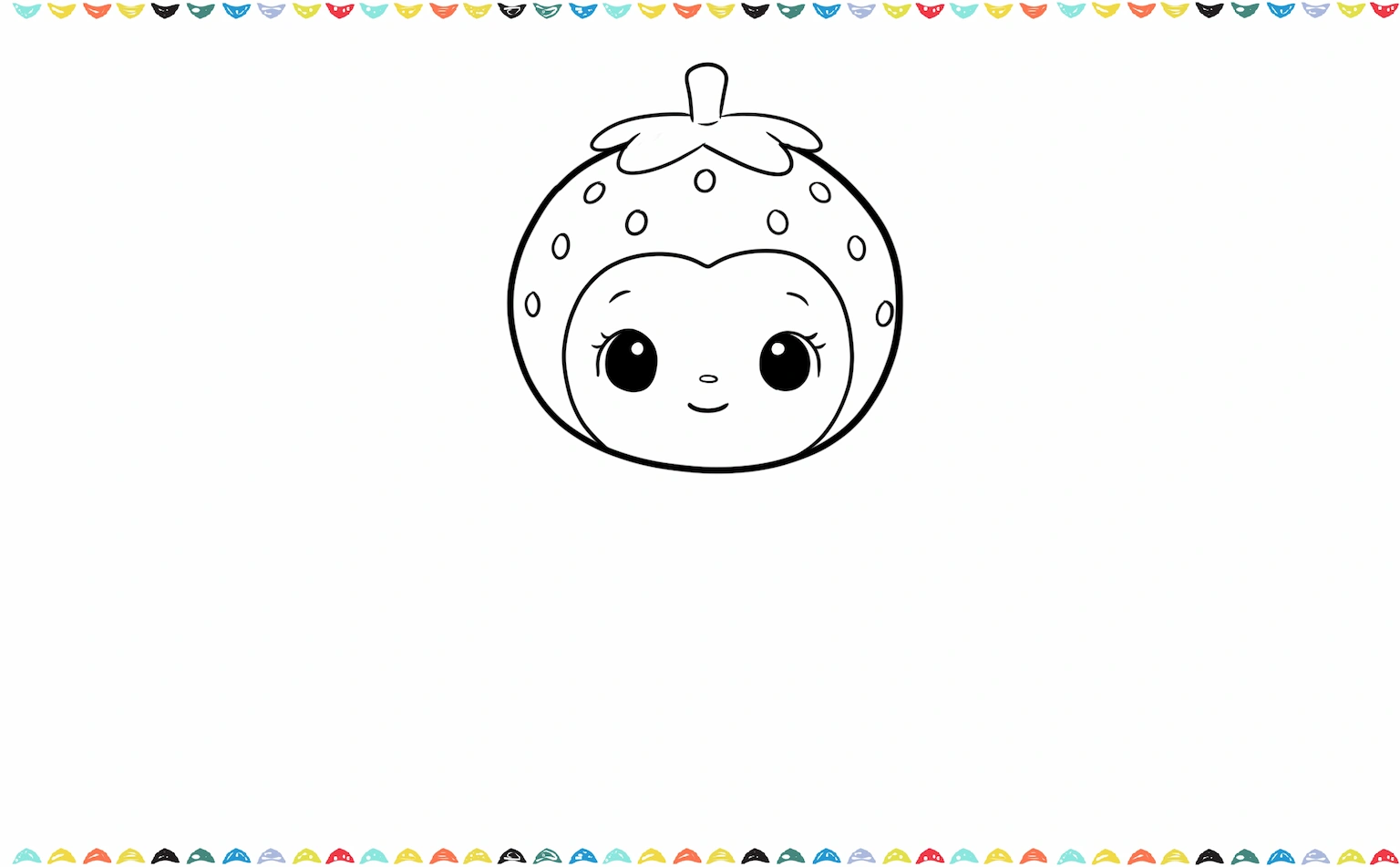 Add strawberry shape for sonny angel's headgear and leafy top step 3