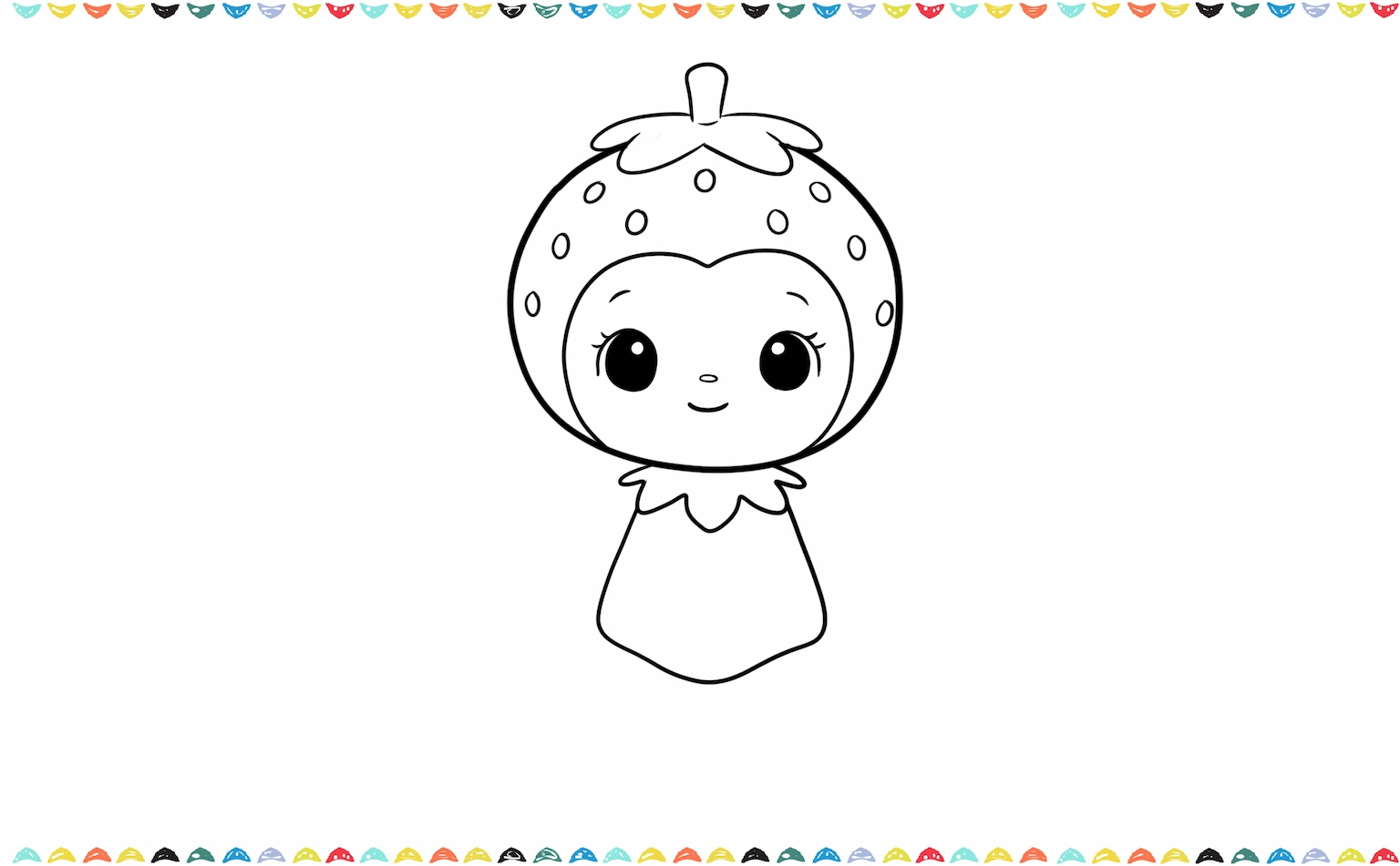 add a simple rounded body for sonny angel strawberry drawing step 4