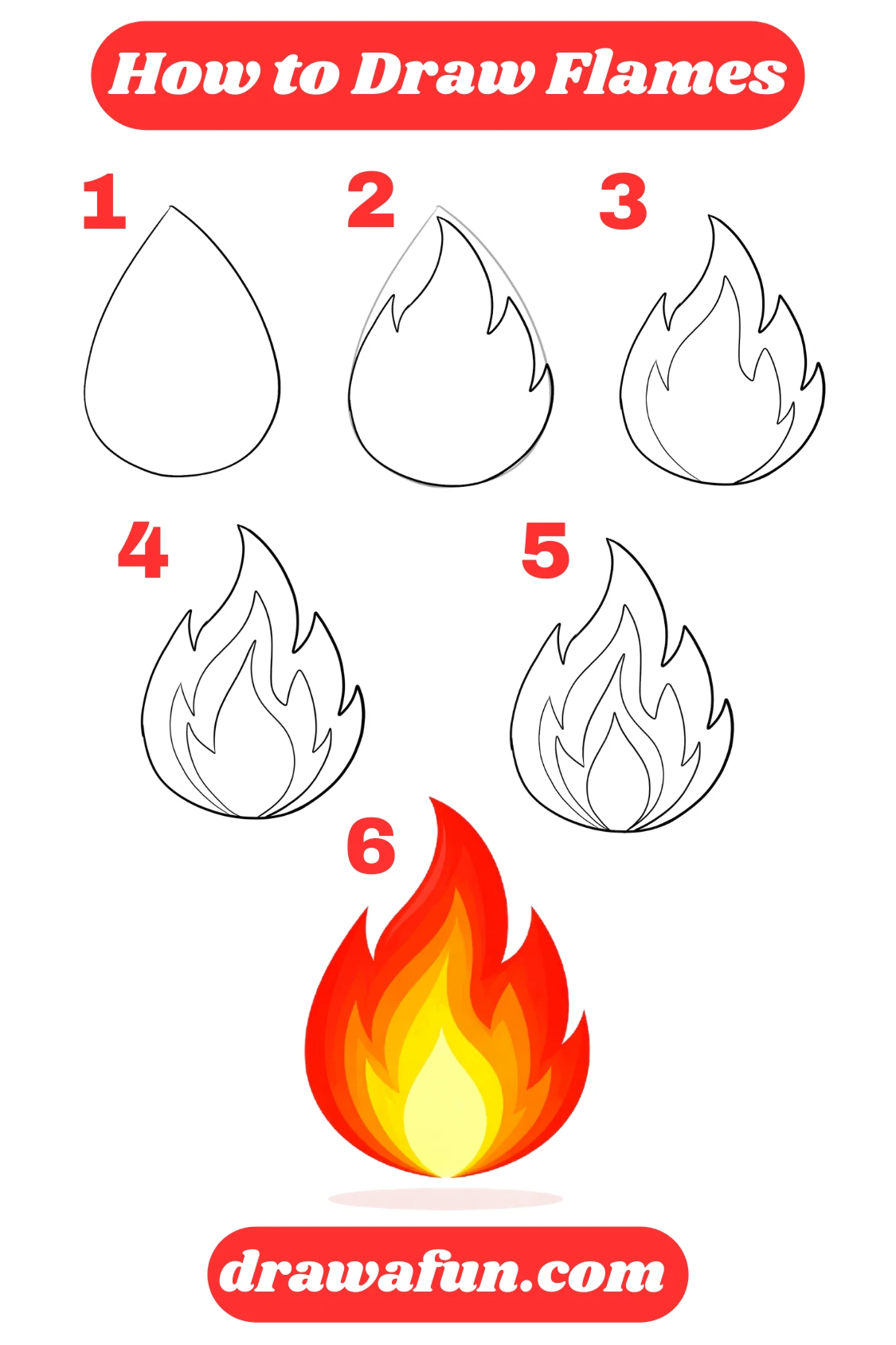 how to draw flames tutorial step by step instructions