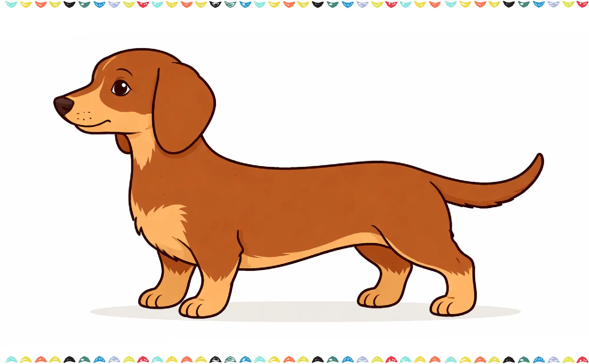 Final step - adding vibrant colors to the finished cartoon dog drawing to give it a fun and playful personality step 13
